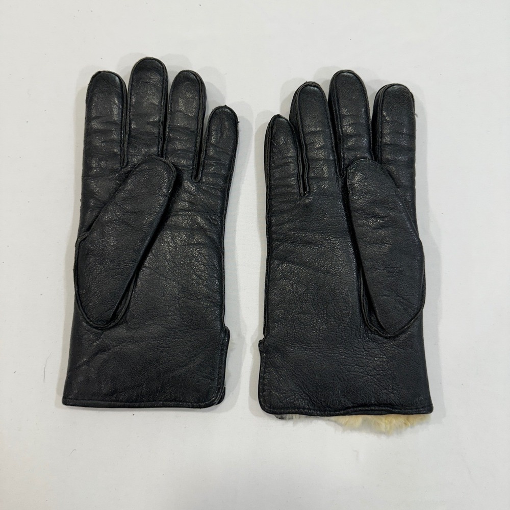Fur Lined Leather Gloves Mens‎ Medium Black Warm Winter | Classic